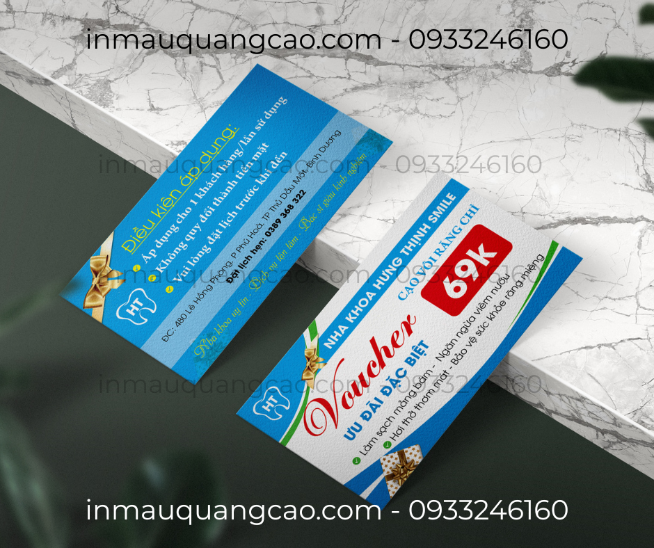 Mẫu phiếu quà tặng Nha khoa đẹp - in phiếu quà tặng tại Bình Dương TPHCM